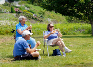 A group of people eating together at Snacks with Friends